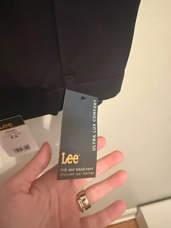 Lee Black Straight-Leg Any Wear Pants - Picture 2 of 4